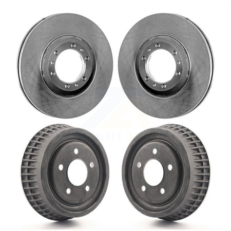 Front Rear Brake Rotors Drums Kit For Buick Century Chevrolet LeSabre Venture Pontiac Oldsmobile Montana Regal 88 Silhouette Bonneville Park Avenue Cadillac DeVille 98 Trans Sport Lumina APV K8-102131 by Top Quality