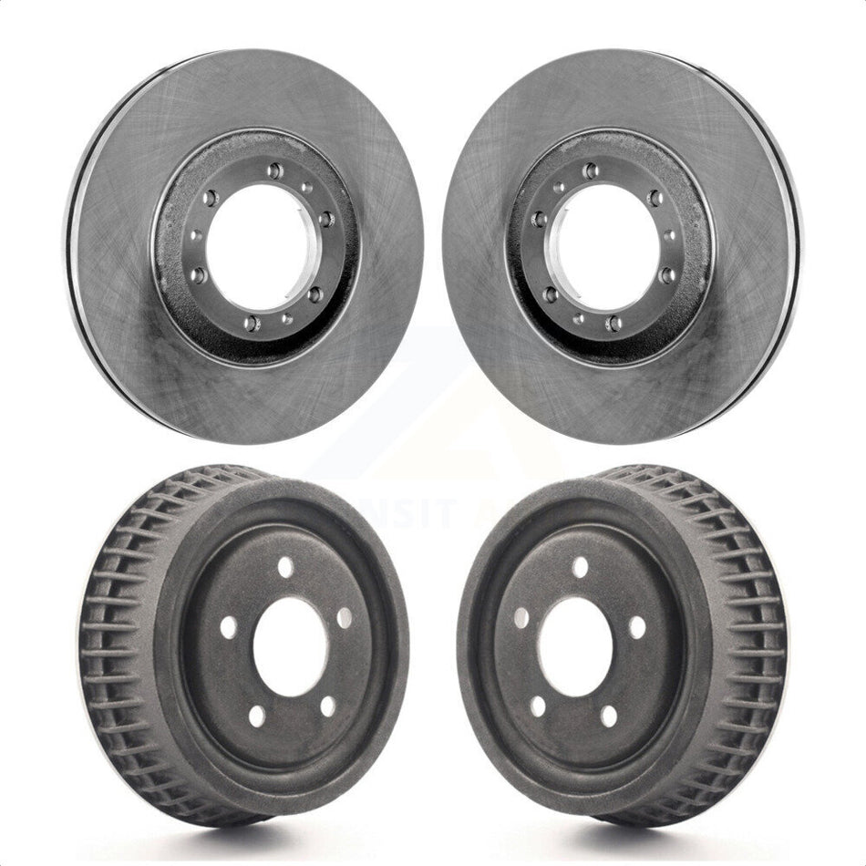 Front Rear Brake Rotors Drums Kit For Buick Century Chevrolet LeSabre Venture Pontiac Oldsmobile Montana Regal 88 Silhouette Bonneville Park Avenue Cadillac DeVille 98 Trans Sport Lumina APV K8-102131 by Top Quality