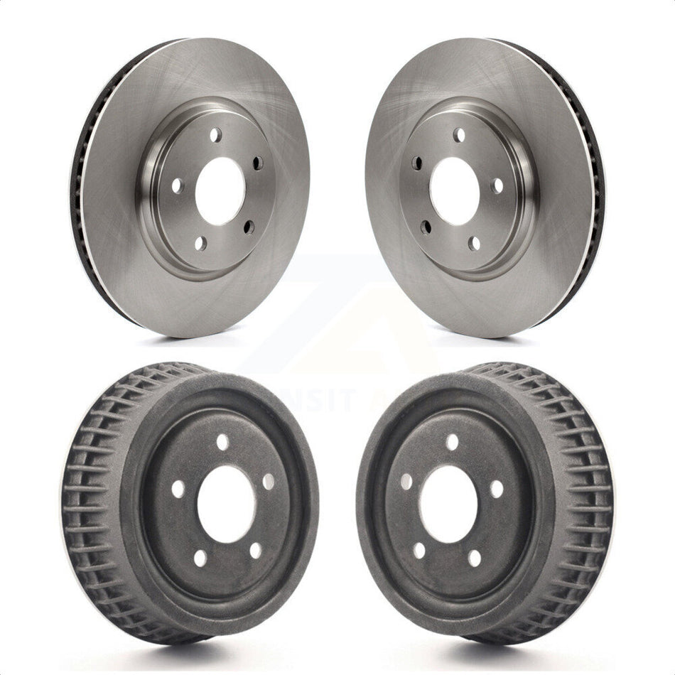 Front Rear Disc Brake Rotors Drums Kit For 2004 Chevrolet Malibu With 296mm Diameter Rotor K8-102138 by Top Quality