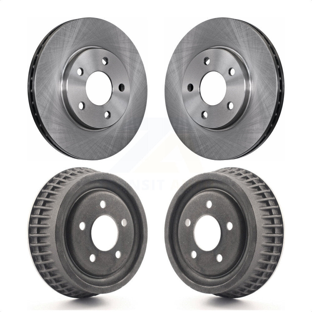 Front Rear Disc Brake Rotors Drums Kit For 2004 Chevrolet Malibu With 276mm Diameter Rotor K8-102139 by Top Quality