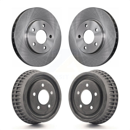 Front Rear Disc Brake Rotors Drums Kit For 2004 Chevrolet Malibu With 276mm Diameter Rotor K8-102139 by Top Quality