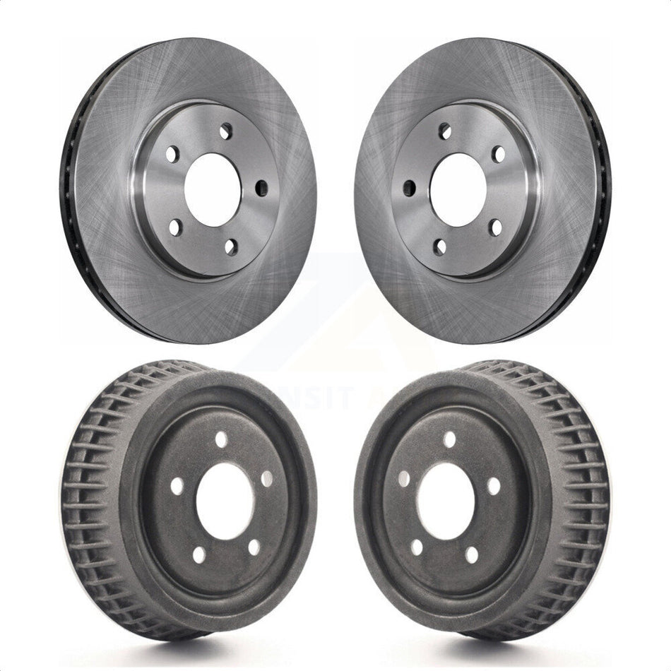 Front Rear Disc Brake Rotors Drums Kit For 2004 Chevrolet Malibu With 276mm Diameter Rotor K8-102139 by Top Quality