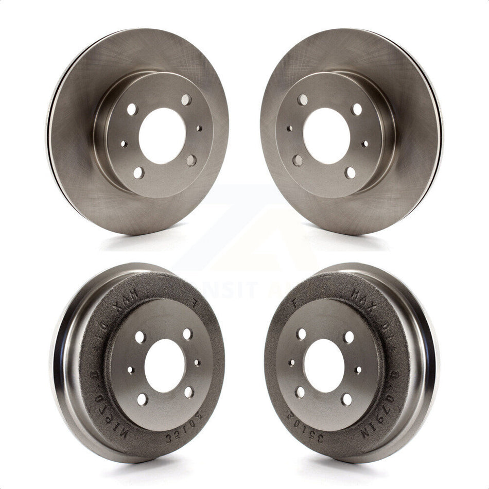 Front Rear Disc Brake Rotors Drums Kit For Hyundai Accent K8-102167 by Top Quality