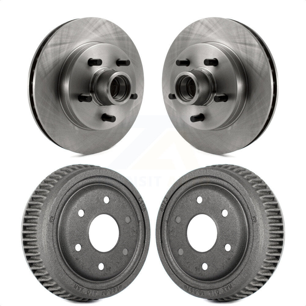 Front Rear Disc Brake Rotors Drums Kit For GMC Yukon RWD With 10" Diameter Drum 6 Lug Wheels K8-102186 by Top Quality