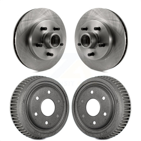 Front Rear Disc Brake Rotors Drums Kit For GMC Yukon RWD With 10" Diameter Drum 6 Lug Wheels K8-102186 by Top Quality