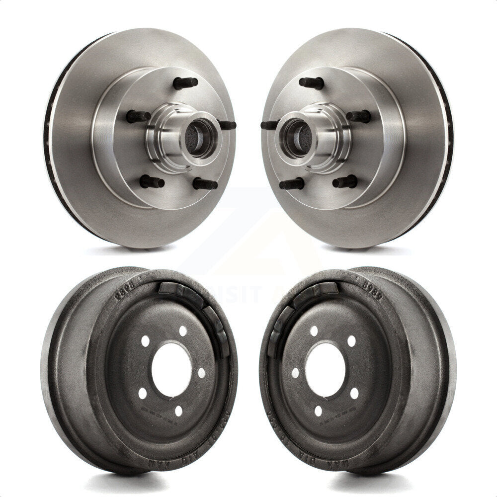 Front Rear Disc Brake Rotors Drums Kit For 1980-1983 Ford F-150 RWD With 10" Diameter Drum K8-102191 by Top Quality