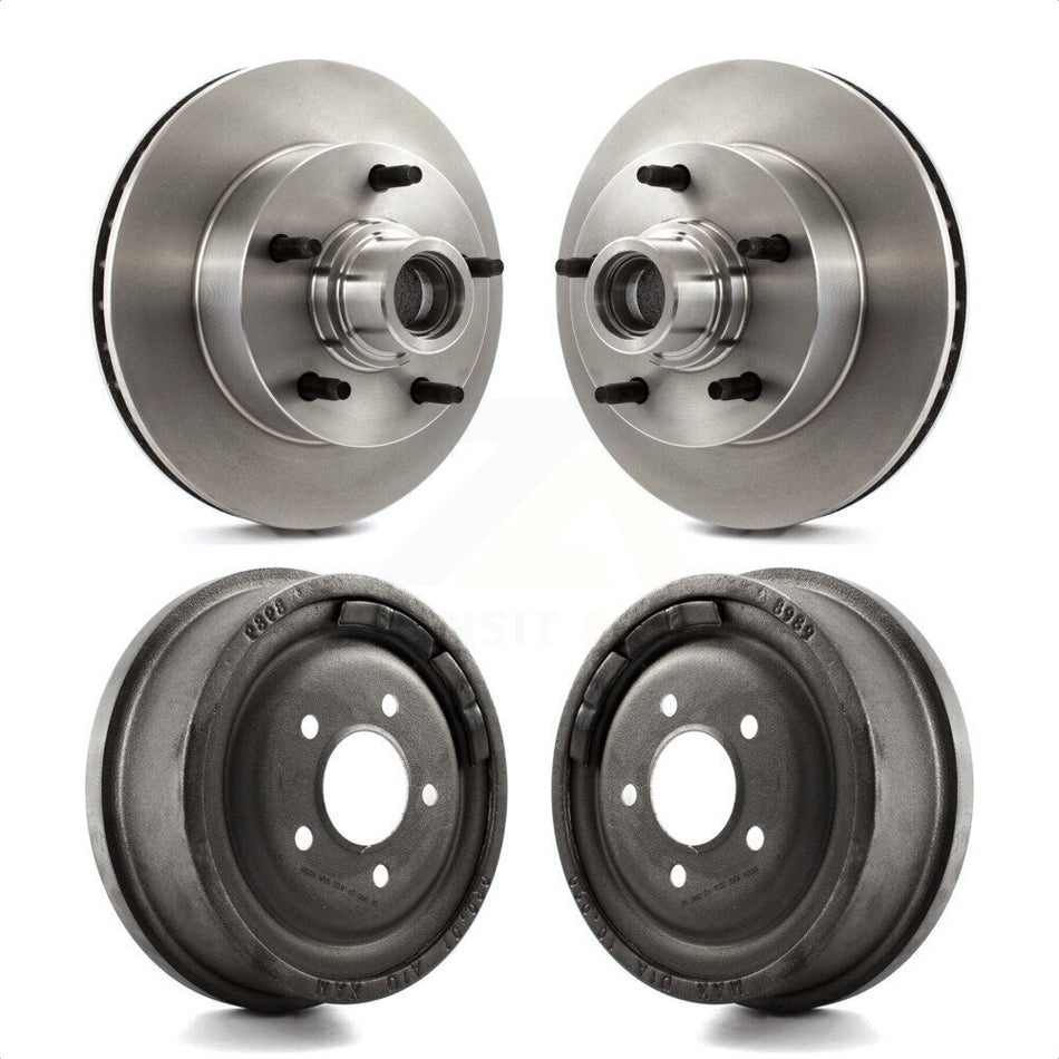 Front Rear Disc Brake Rotors Drums Kit For 1980-1983 Ford F-150 RWD With 10" Diameter Drum K8-102191 by Top Quality