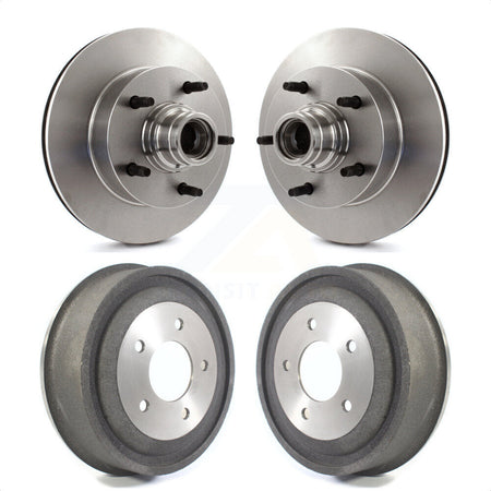 Front Rear Disc Brake Rotors Drums Kit For 2000-2001 Ford E-150 Econoline 2-Wheel ABS K8-102208 by Top Quality