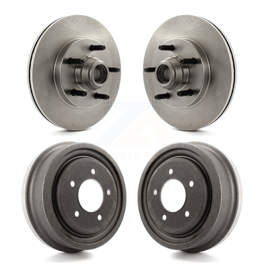 Front Rear Disc Brake Rotors Drums Kit For 1999 Ford F-150 RWD With 5 Lug Wheels 14mm Wheel Lugs K8-102212 by Top Quality