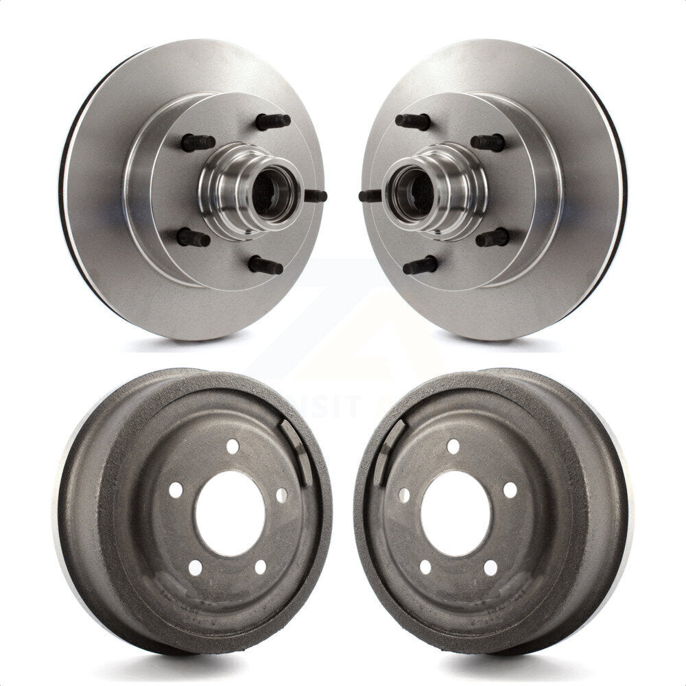 Front Rear Disc Brake Rotors Drums Kit For Ford F-150 E-150 Econoline K8-102217 by Top Quality