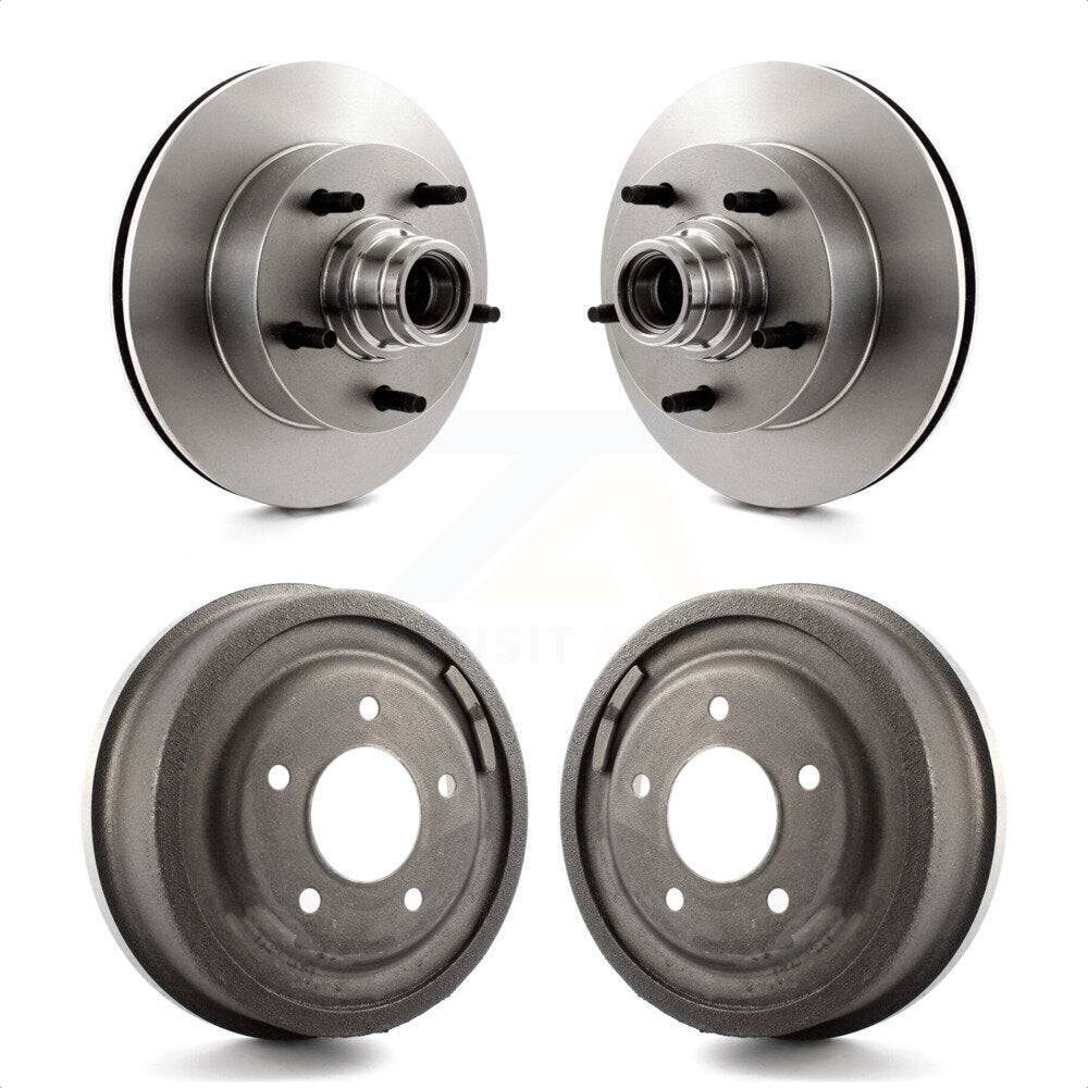 Front Rear Disc Brake Rotors Drums Kit For Ford E-150 Econoline Club Wagon K8-102218 by Top Quality