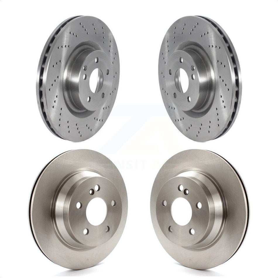 Front Rear Disc Brake Rotors Kit For Mercedes-Benz E400 With 344mm Diameter Rotor K8-102287 by Top Quality