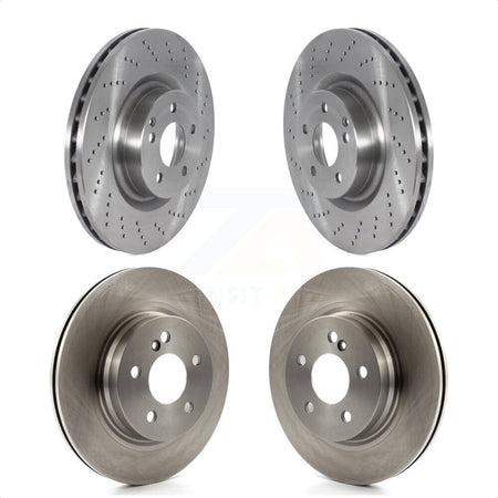 Front Rear Disc Brake Rotors Kit For 2010-2011 Mercedes-Benz E550 With 300mm Diameter Rotor K8-102288 by Top Quality