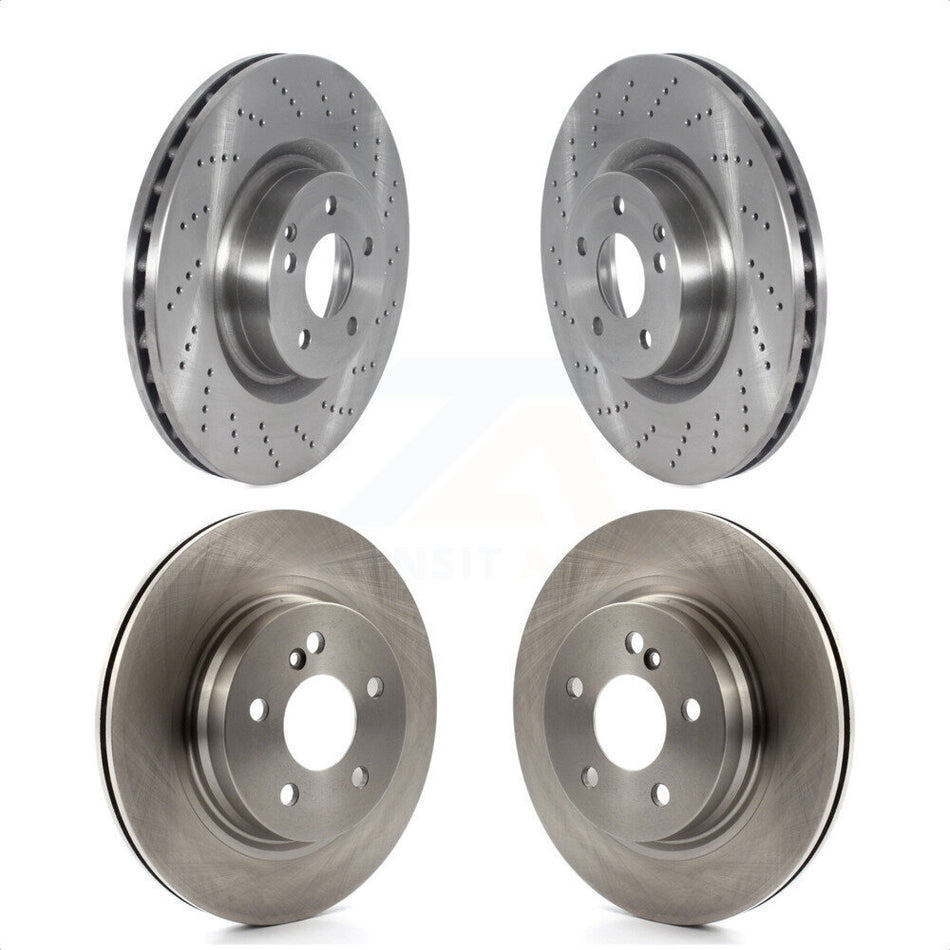 Front Rear Disc Brake Rotors Kit For 2010-2011 Mercedes-Benz E550 With 300mm Diameter Rotor K8-102288 by Top Quality