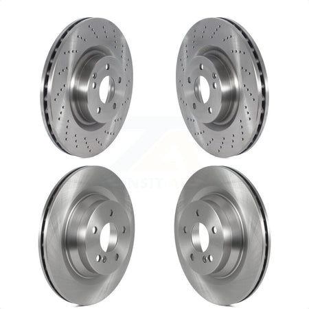 Front Rear Disc Brake Rotors Kit For 2010-2011 Mercedes-Benz E550 With 320mm Diameter Rotor K8-102289 by Top Quality