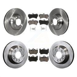 Front Rear Disc Brake Rotors And Ceramic Pads Kit (6Pc) For Audi Q7 Volkswagen Touareg K8C-100008