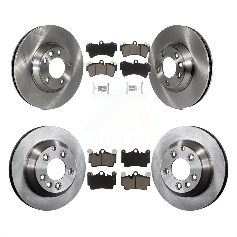 Front Rear Disc Brake Rotors And Ceramic Pads Kit (6Pc) For Audi Q7 Volkswagen Touareg K8C-100008 by Transit Auto