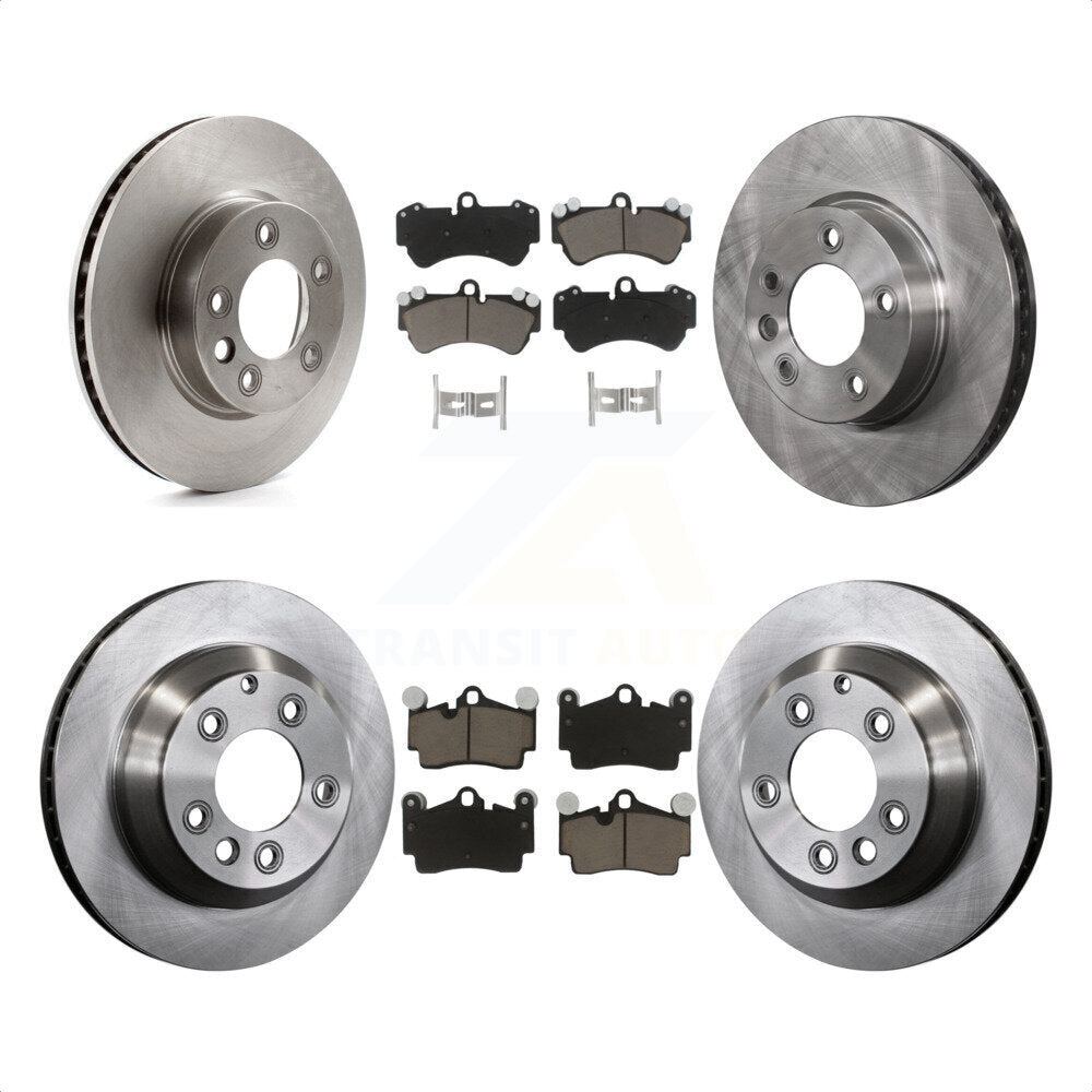 Front Rear Disc Brake Rotors And Ceramic Pads Kit (6Pc) For Porsche Cayenne Volkswagen Touareg With 330mm Diameter Rotor K8C-100009 by Transit Auto