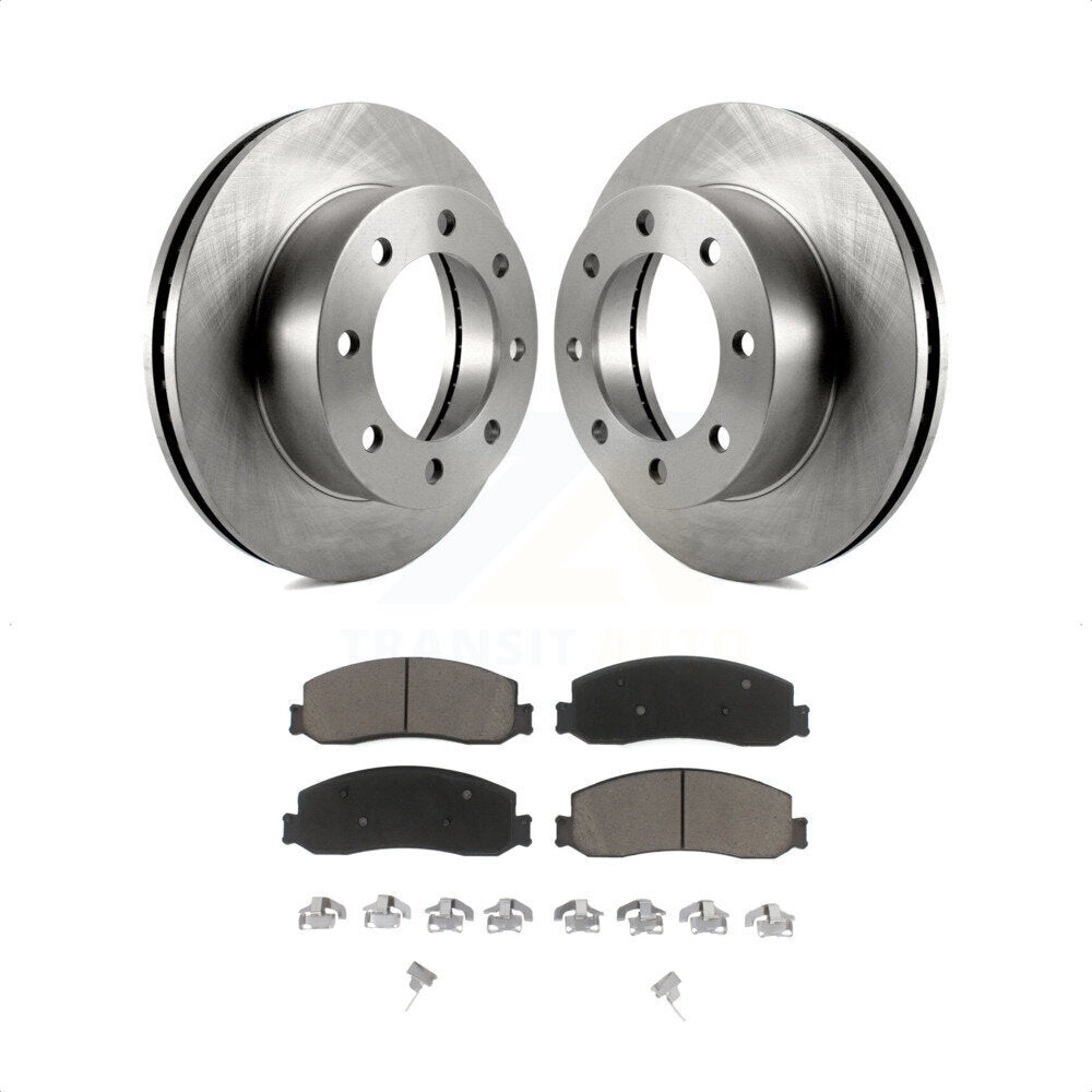 Front Disc Brake Rotors And Ceramic Pads Kit For Ford F-250 Super Duty F-350 With Single Rear Wheels 4WD K8C-100130 by Transit Auto