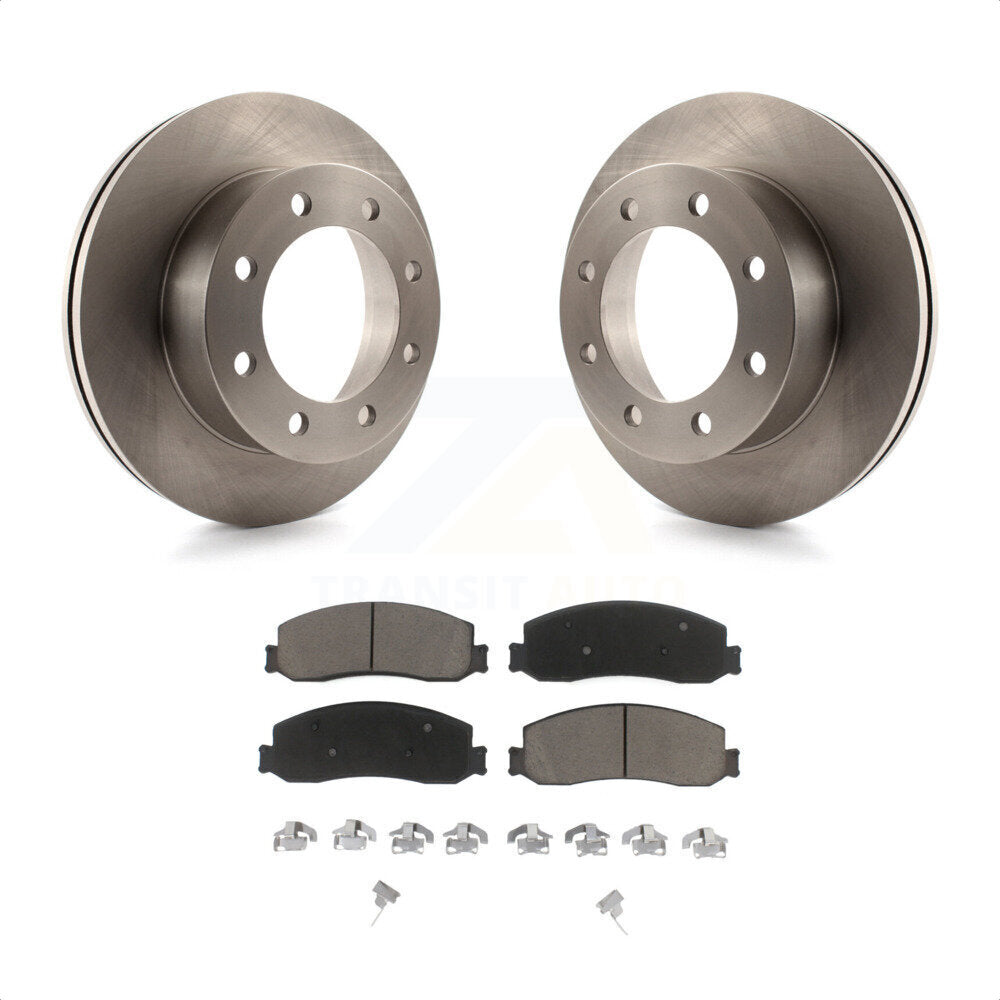 Front Disc Brake Rotors And Ceramic Pads Kit For 2011 Ford F-350 Super Duty 4WD With Dual Rear Wheels K8C-100131 by Transit Auto