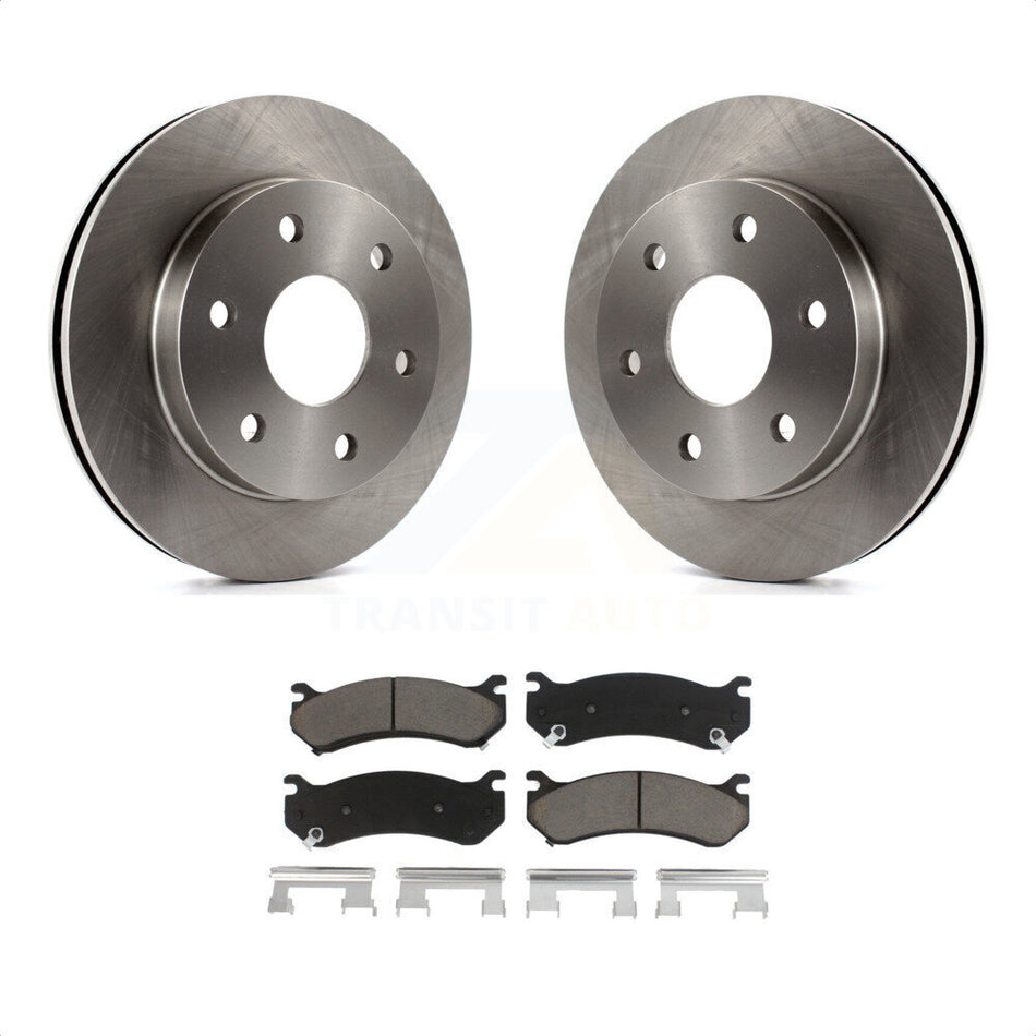 Front Brake Rotor Ceramic Pad Kit For Chevrolet Silverado 1500 GMC Tahoe Sierra Suburban Yukon Avalanche XL Cadillac Classic Escalade Express 2500 Astro ESV EXT Savana Safari K8C-100255 by Transit Auto