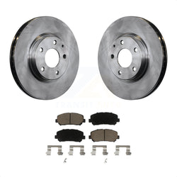 Front Disc Brake Rotors And Ceramic Pads Kit For 2013-2015 Mazda CX-5 K8C-100369