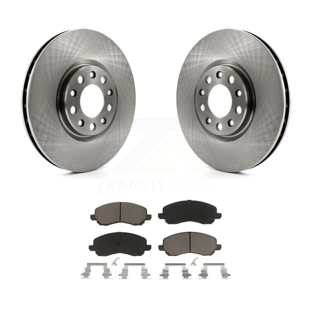 Front Disc Brake Rotors And Ceramic Pads Kit For 2017 Jeep Compass With 305mm Diameter Rotor K8C-100474 by Transit Auto