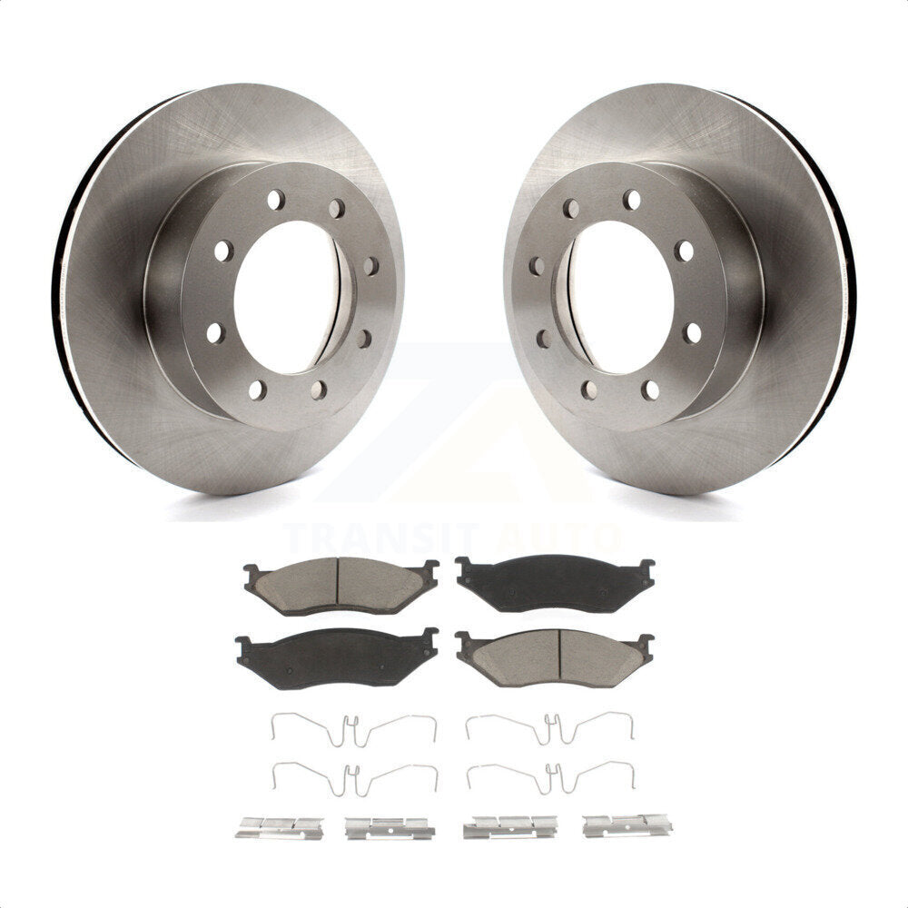 Front Disc Brake Rotors And Ceramic Pads Kit For Ford E-550 Super Duty F-450 F-550 Econoline K8C-100544 by Transit Auto