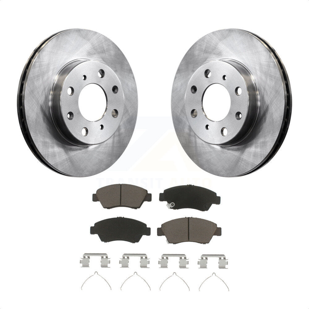 Front Disc Brake Rotors And Ceramic Pads Kit For Honda Civic K8C-100573 by Transit Auto