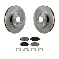 Front Disc Brake Rotors And Ceramic Pads Kit For 2002-2004 Toyota Camry Straight Hat Design With 296mm Diameter Rotor K8C-100684