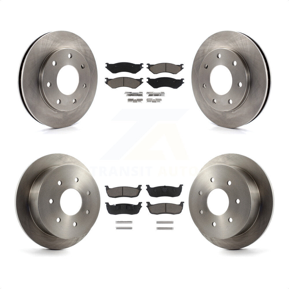 Front Rear Disc Brake Rotors And Ceramic Pads Kit For Ford F-150 F-250 HD 4WD K8C-100787 by Transit Auto