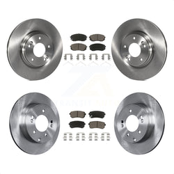 Front Rear Disc Brake Rotors And Ceramic Pads Kit For 2015-2016 Hyundai Sonata GAS engine With Manual Parking K8C-100840
