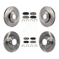Front Rear Disc Brake Rotors And Ceramic Pads Kit For Kia Forte Forte5 Koup K8C-100866