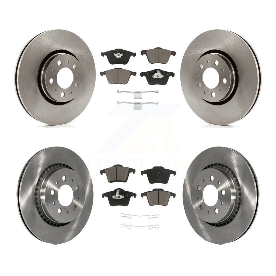 Front Rear Disc Brake Rotors And Ceramic Pads Kit For 2003-2014 Volvo XC90 With 316mm Diameter Rotor K8C-100875 by Transit Auto