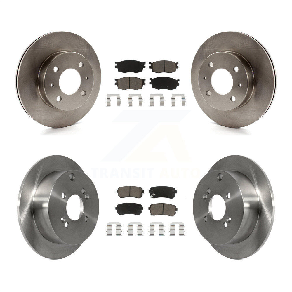 Front Rear Disc Brake Rotors And Ceramic Pads Kit For 2006 Hyundai Accent Hatchback K8C-101000 by Transit Auto