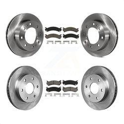 Front Rear Disc Brake Rotors And Ceramic Pads Kit For Chevrolet Silverado 2500 HD GMC Sierra Hummer H2 1500 Suburban Yukon XL Avalanche Classic K8C-101036
