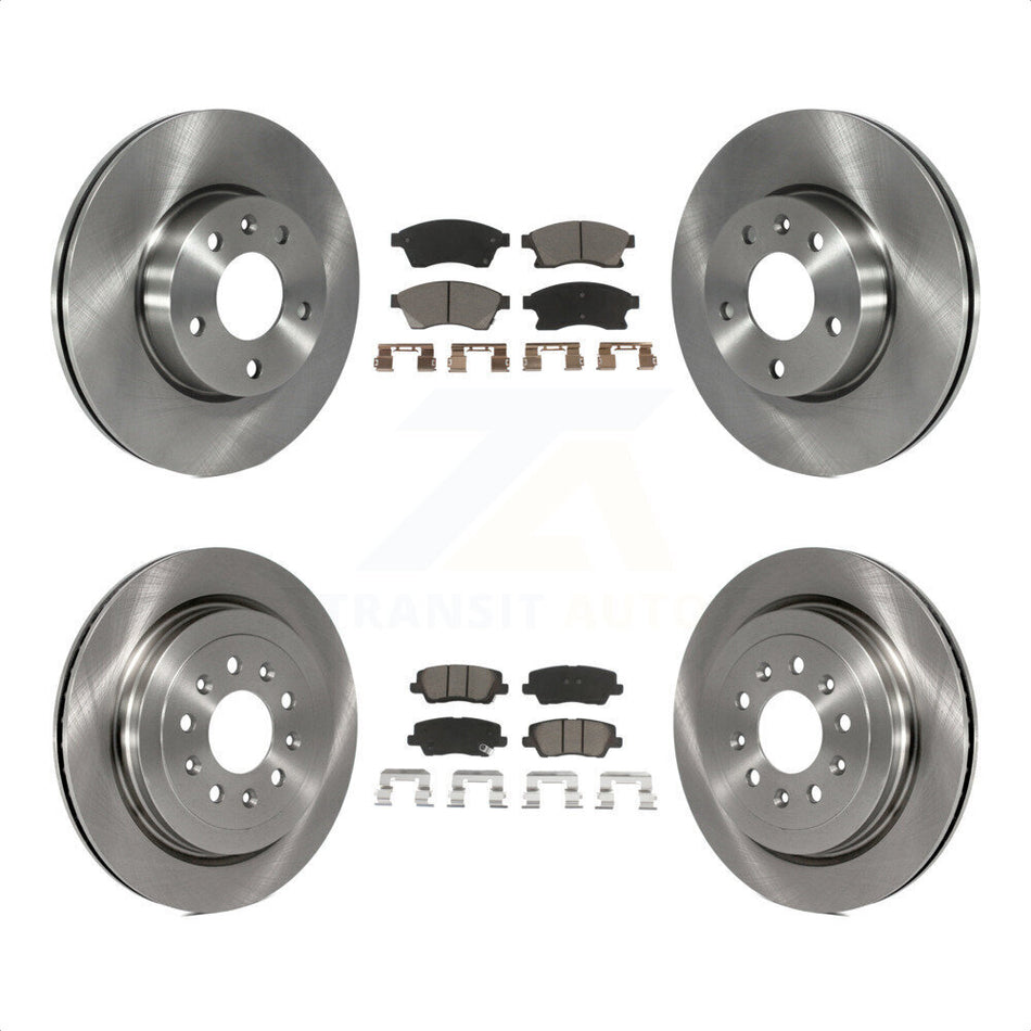 Front Rear Disc Brake Rotors And Ceramic Pads Kit For 2013-2015 Cadillac ATS With 300mm Diameter Rotor K8C-101051 by Transit Auto