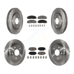 Front Rear Disc Brake Rotors And Ceramic Pads Kit For 2017-2018 Dodge Grand Caravan With Single Piston Caliper K8C-101113