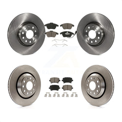 Front Rear Disc Brake Rotors And Ceramic Pads Kit For 2009-2010 Volkswagen Passat CC With 312mm Diameter Rotor K8C-101119