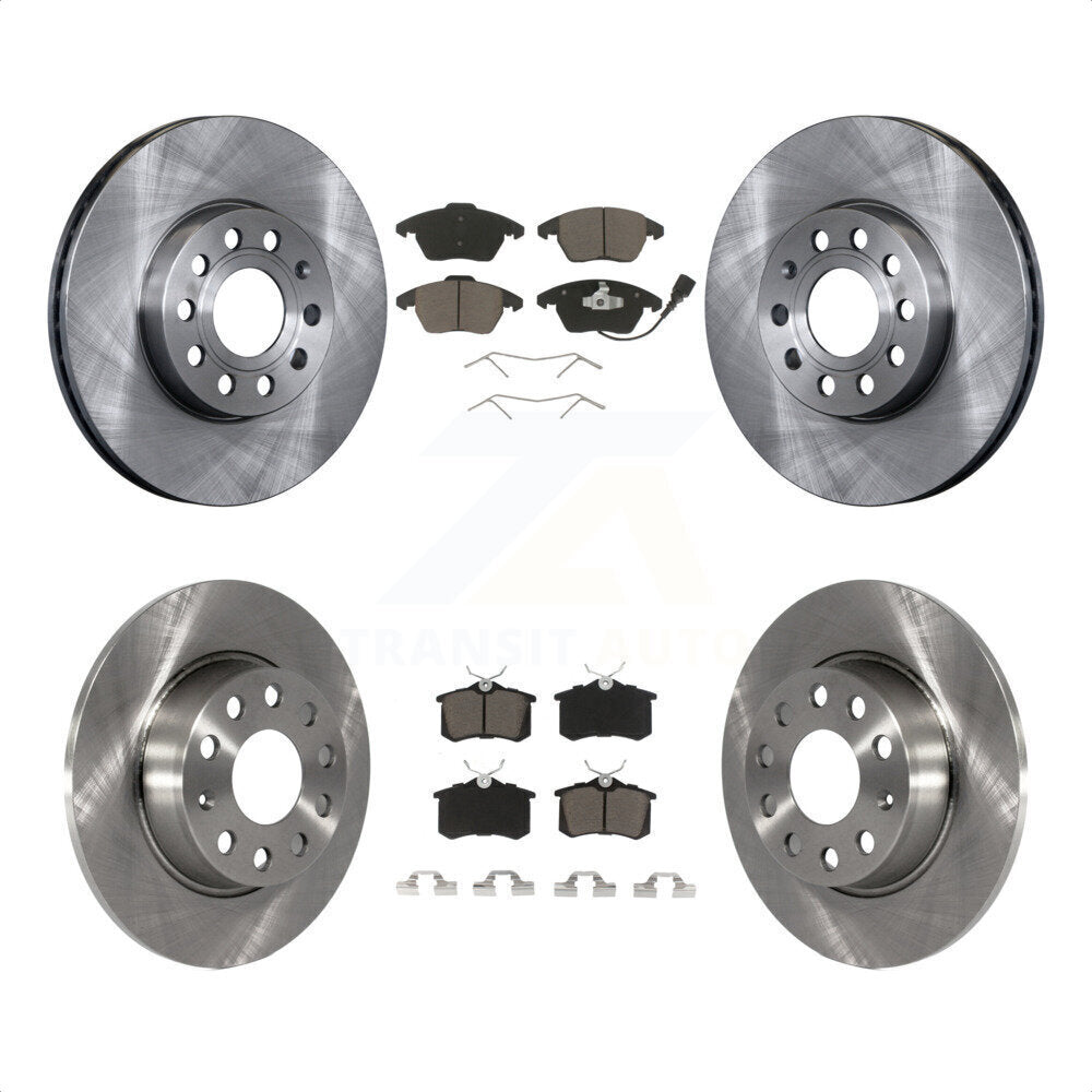 Front Rear Disc Brake Rotors And Ceramic Pads Kit For 2014 Volkswagen Beetle Base Sportline Highline Comfortline TDI With 272mm Diameter Rotor K8C-101122 by Transit Auto