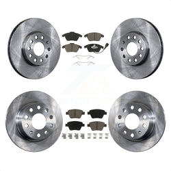 Front Rear Disc Brake Rotors And Ceramic Pads Kit For 2013 Volkswagen Beetle 2.5L With 253mm Diameter Rotor K8C-101129