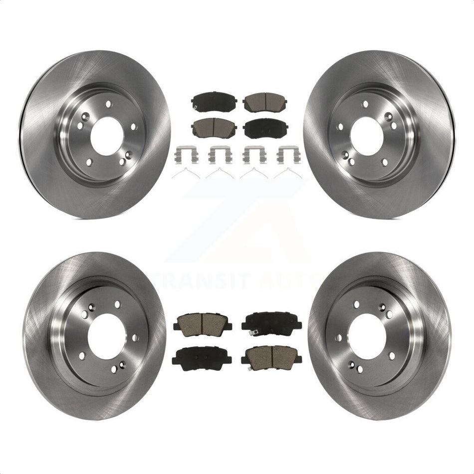 Front Rear Disc Brake Rotors And Ceramic Pads Kit For Kia Optima With Electric Parking K8C-101130 by Transit Auto