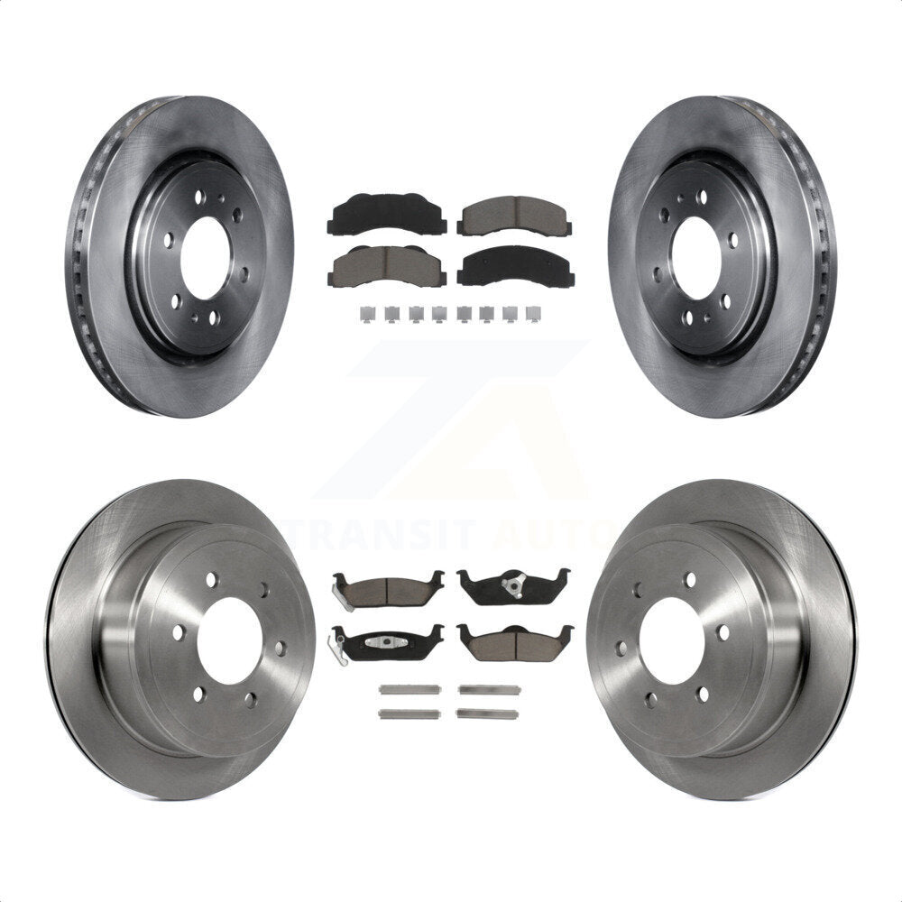 Front Rear Disc Brake Rotors And Ceramic Pads Kit For 2010-2011 Ford F-150 With 6 Lug Wheels K8C-101150 by Transit Auto