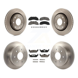 Front Rear Disc Brake Rotors And Ceramic Pads Kit For 2010-2011 Ford F-150 With 7 Lug Wheels K8C-101151