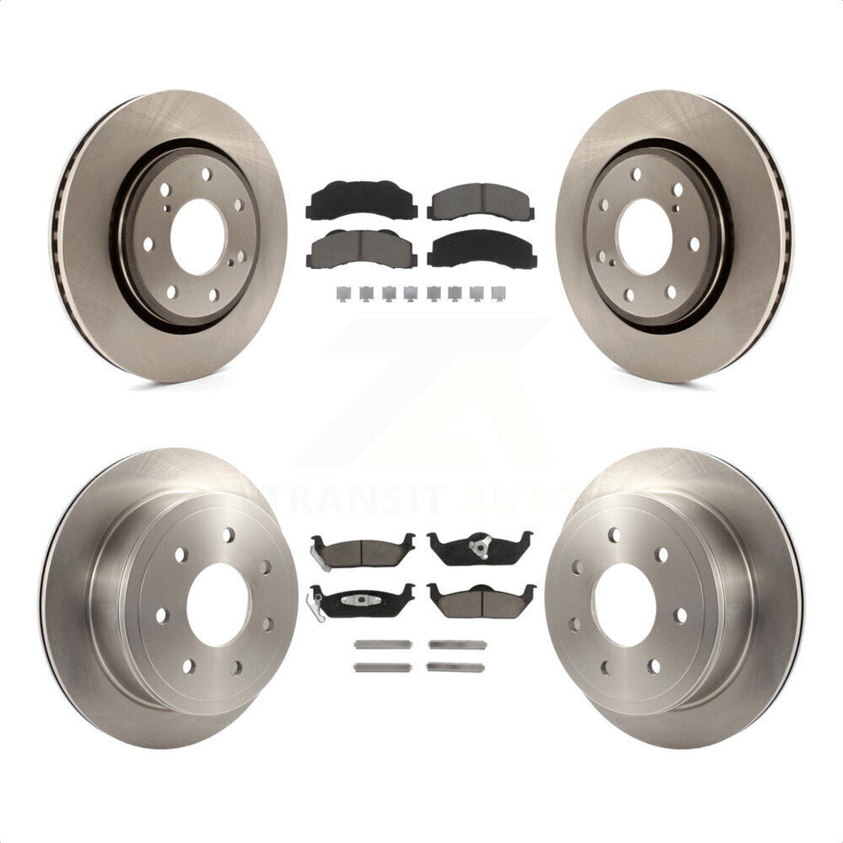 Front Rear Disc Brake Rotors And Ceramic Pads Kit For 2010-2011 Ford F-150 With 7 Lug Wheels K8C-101151 by Transit Auto