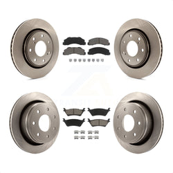 Front Rear Disc Brake Rotors And Ceramic Pads Kit For 2012-2014 Ford F-150 With 7 Lug Wheels K8C-101152