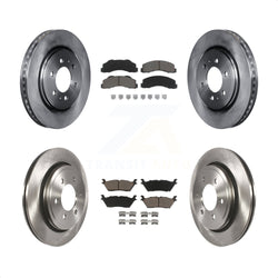 Front Rear Disc Brake Rotors And Ceramic Pads Kit For 2015-2017 Ford F-150 With Electric Parking K8C-101155