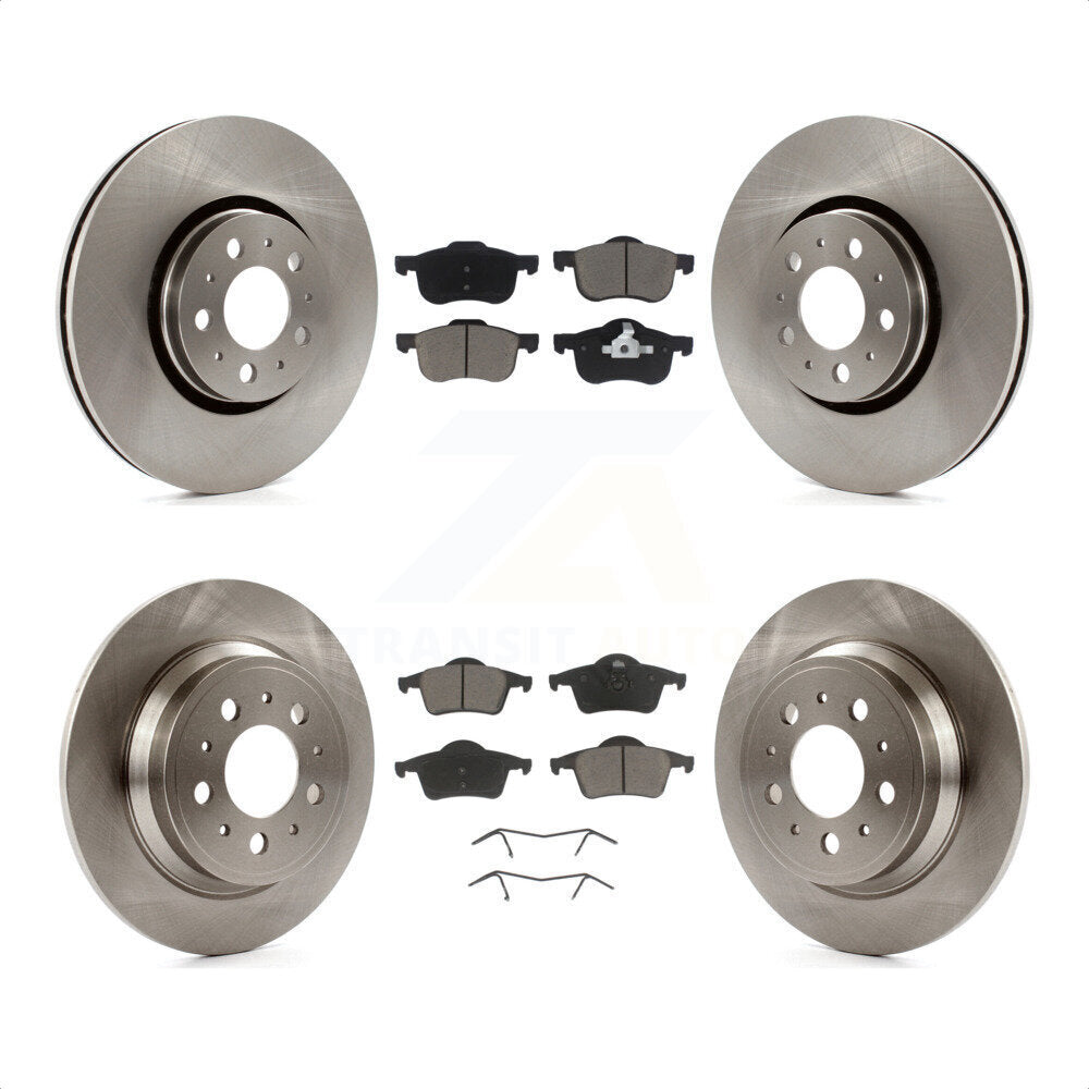 Front Rear Disc Brake Rotors And Ceramic Pads Kit For 2008 Volvo S60 With 316mm Diameter Rotor K8C-101273 by Transit Auto