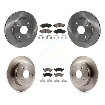 Front Rear Disc Brake Rotors And Ceramic Pads Kit For 2004-2006 Chevrolet Optra With 276mm Diameter Rotor K8C-101329 by Transit Auto