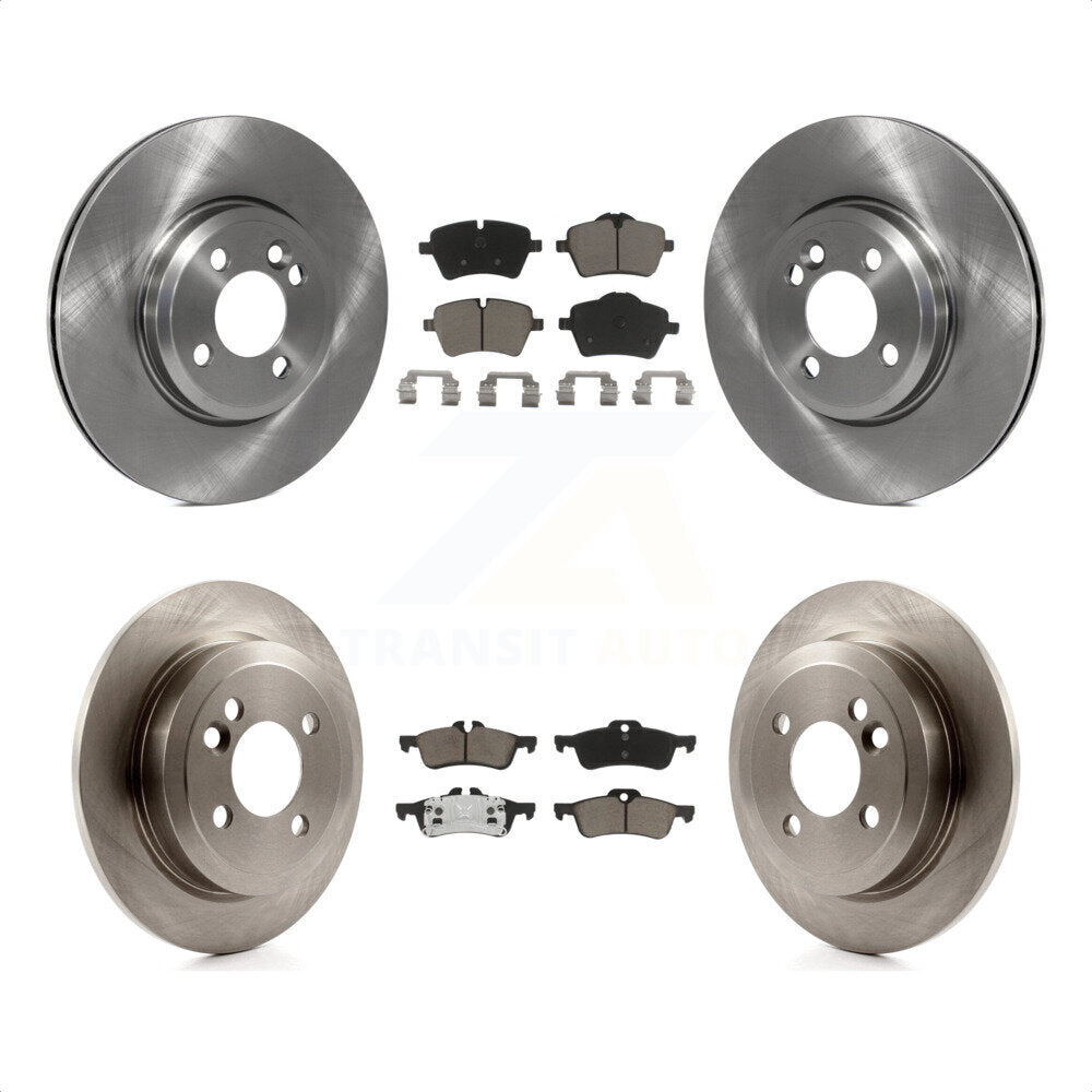 Front Rear Disc Brake Rotors And Ceramic Pads Kit For 2002-2005 Mini Cooper With 294mm Diameter Rotor 4 Lug Wheels K8C-101353 by Transit Auto